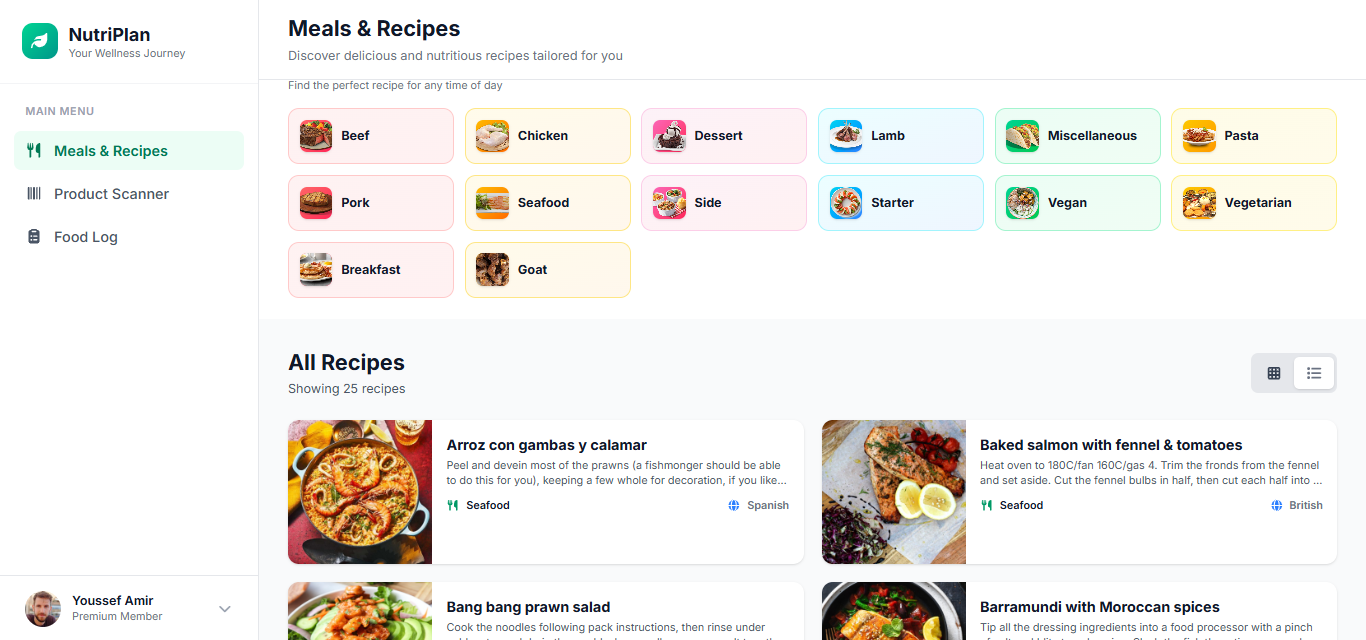 NutriPlan — Food & Nutrition Planner